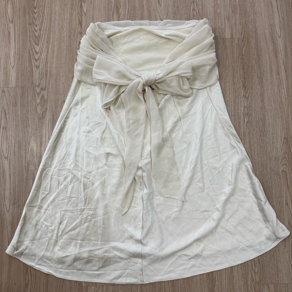 Princess Polly strapless chiffon tie bow back satin mini dress nwot - Picture 5 of 5